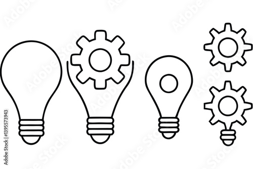 Light bulb with cog clever design idea