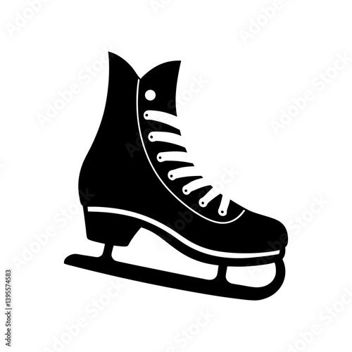 Ice Skate Silhouette vector illustration
