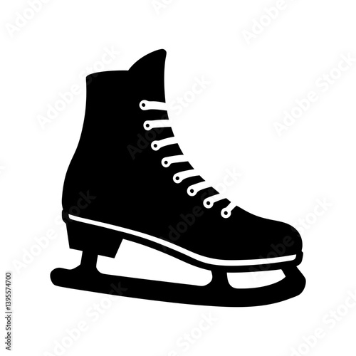 Ice Skate Silhouette vector illustration