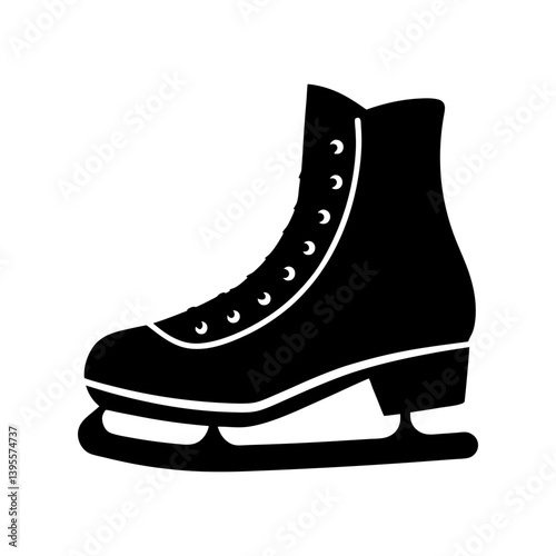 Ice Skate Silhouette vector illustration