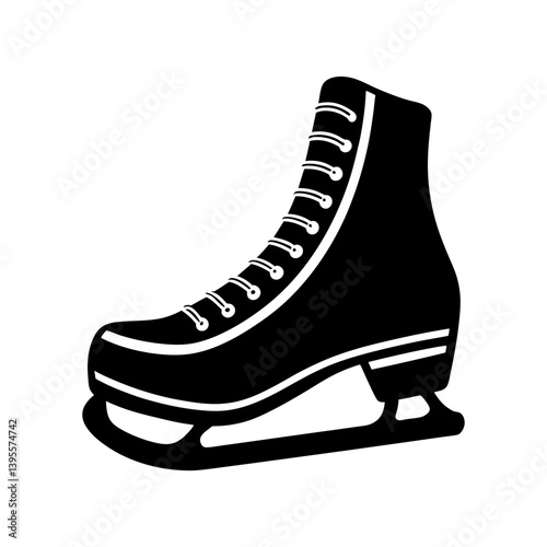 Ice Skate Silhouette vector illustration