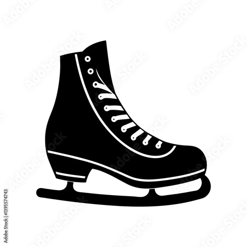 Ice Skate Silhouette vector illustration