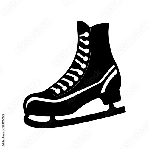 Ice Skate Silhouette vector illustration