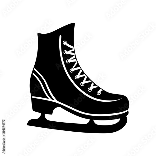 Ice Skate Silhouette vector illustration