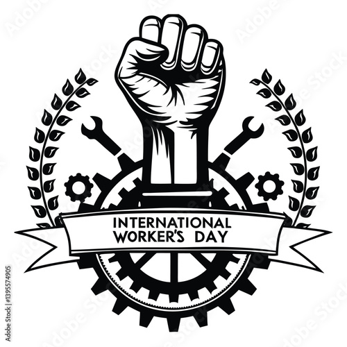 International workers day or labor day logo 