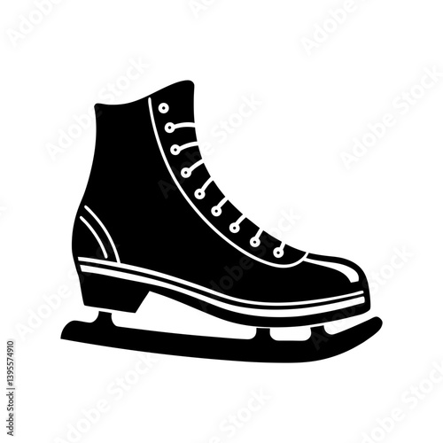 Ice Skate Silhouette vector illustration