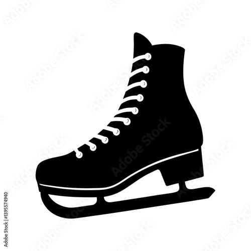 Ice Skate Silhouette vector illustration