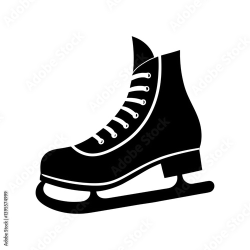 Ice Skate Silhouette vector illustration