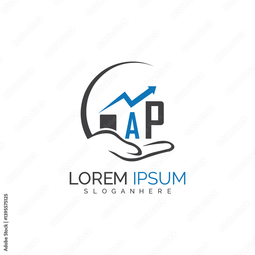 Fototapeta premium initial monogram logo With the upward progress suggested by the arrow design. 