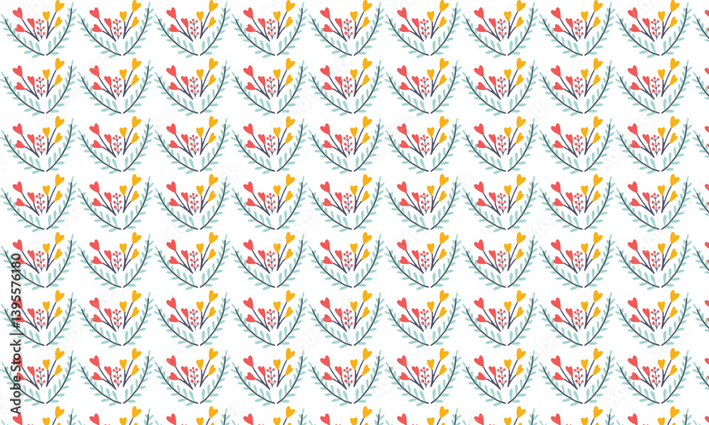 Obraz premium Floral Heart Pattern