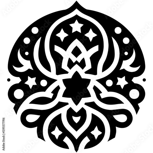 Beautiful Islamic mandala integrating stylish floral artistic geometric design