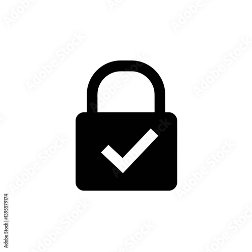 Secure Confirmation: A symbol of security and authentication is the primary focus, showcasing a locked padlock adorned with a checkmark to visually reinforce a message of validation.