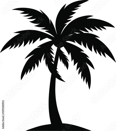 Coconut tree with white background