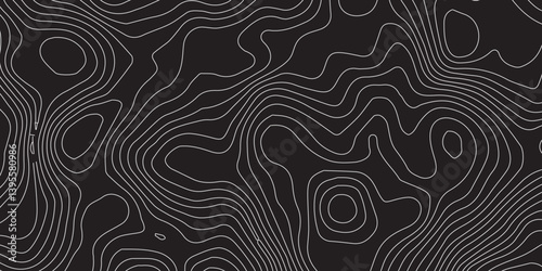  Modern Cartographic Statement: Abstract Wavy Topographic Patterns in a Luxury-Inspired Design Featuring Contour Precision and Spatial Elegance on a Striking Matte Black Background"

