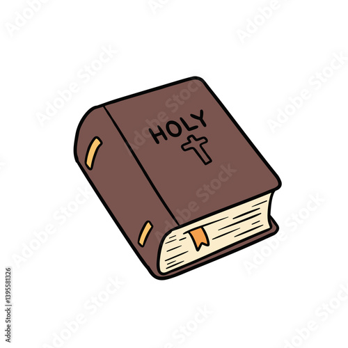 Holy Book Illustrating Faith and Spirituality on White Background  