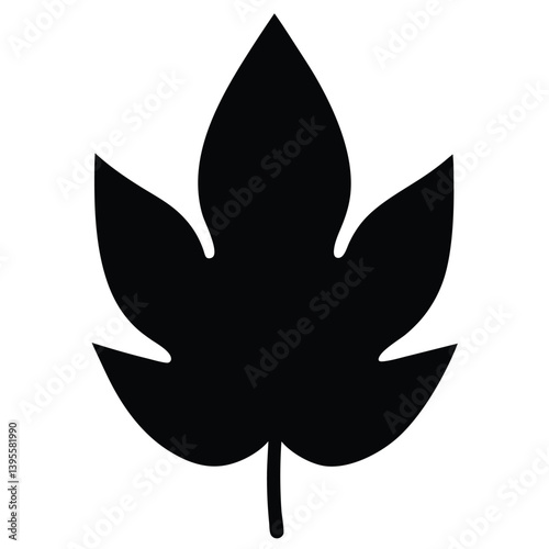papaya Leaf Silhouette Vector - Minimalist Nature Design