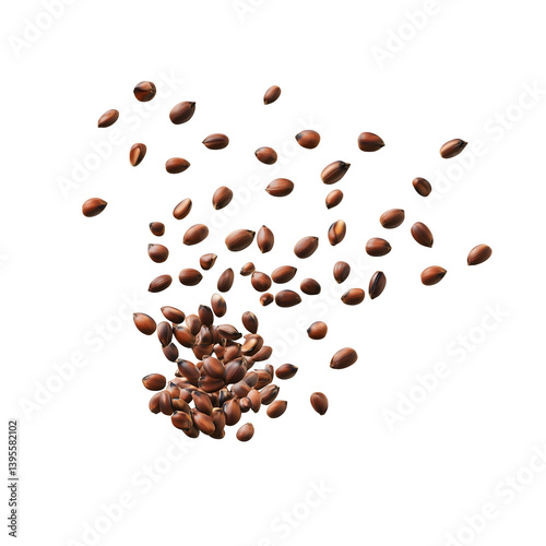 falling roasted brown coffee beans isolated png transparent background