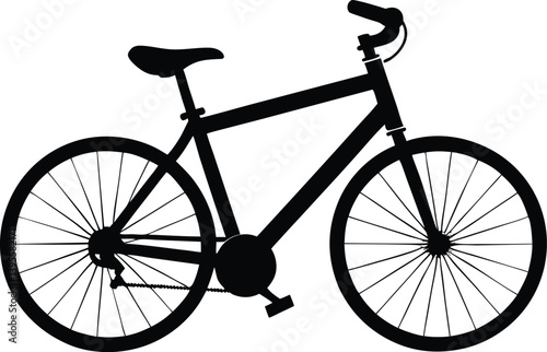 Bicycle  silhouette with white background