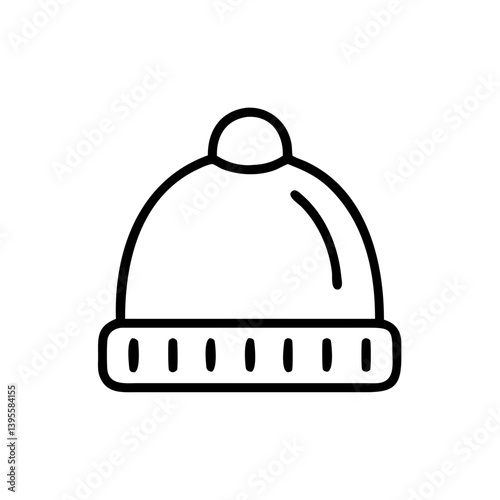 Warm beanie hat illustration on a minimalist background  