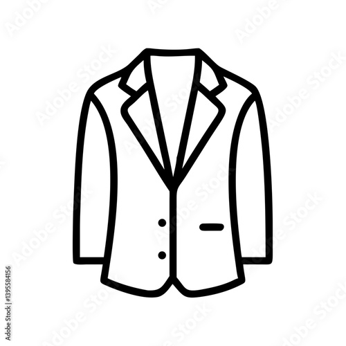 Minimalist line drawing of a blazer jacket in black and white  