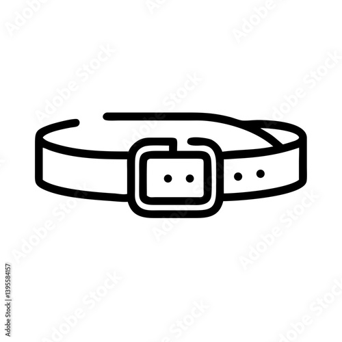 Minimalist belt design in black outline style concept of set icon  