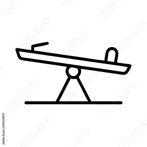 Balance Beam Outline on Minimalist Background  