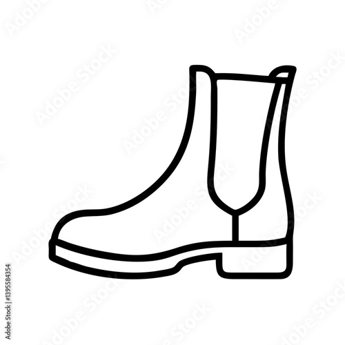 Stylish Chelsea Boot Outline Design  