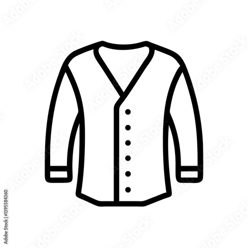 Outline of a cardigan sweater with buttons  