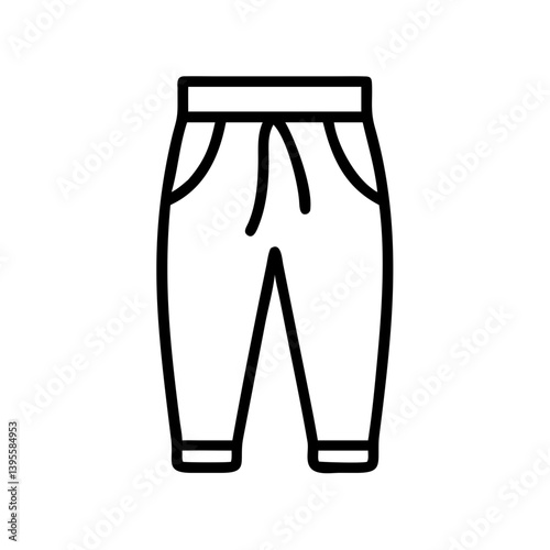 Stylish joggers in outline design against a white background  