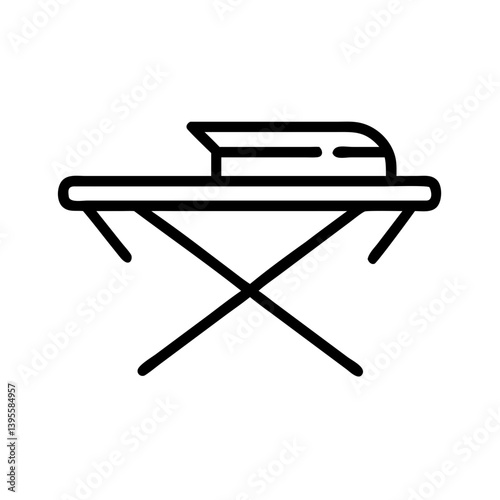 Ironing Board with Iron in Minimalistic Style  