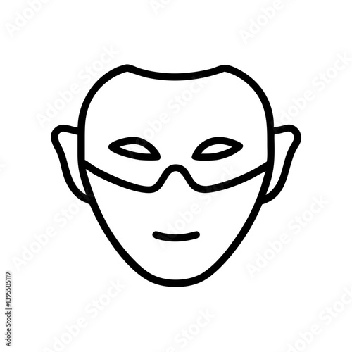 Minimalist mask icon representing identity concealment  