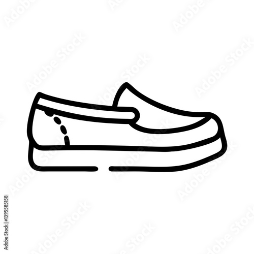 Simple moccasin illustration in black and white style  