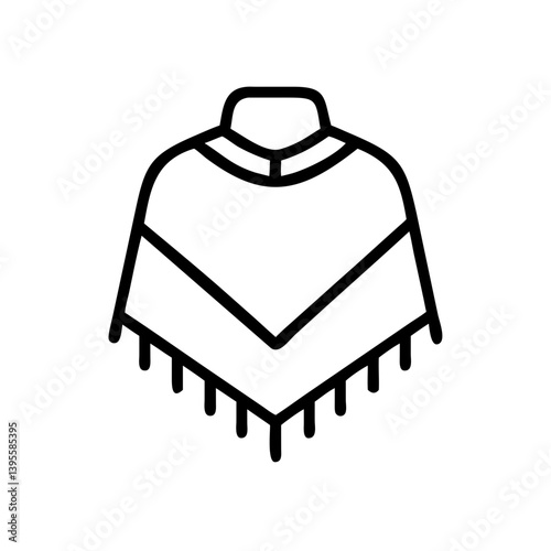 Minimalist poncho design in black and white illustration  