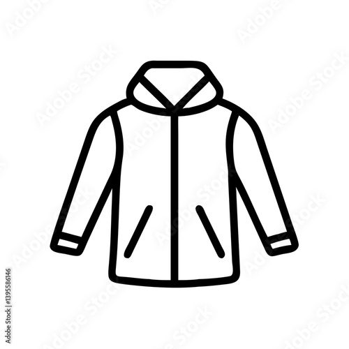 Minimalist windbreaker jacket outline illustration  