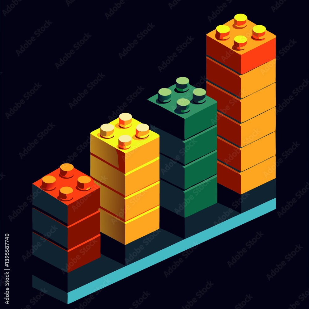 3d render of a bar chart 3d render of a bar chart