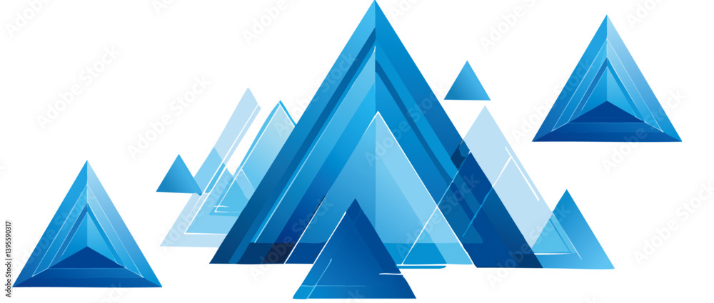 abstract blue vector icon background with triangles