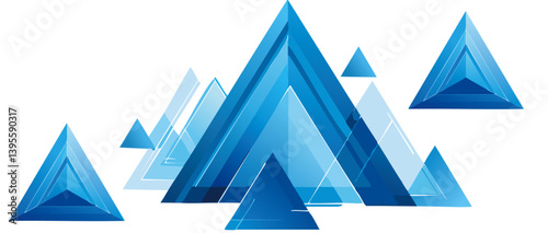Obraz na płótnie abstract blue vector icon background with triangles w salonie