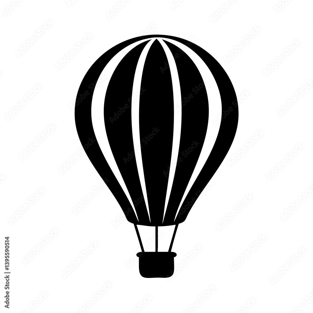 Naklejka premium hot air balloon icon, hot air balloon silhouette vector illustration-simple silhouette illustration of hot air balloon, perfect for hot air balloon logos and icons