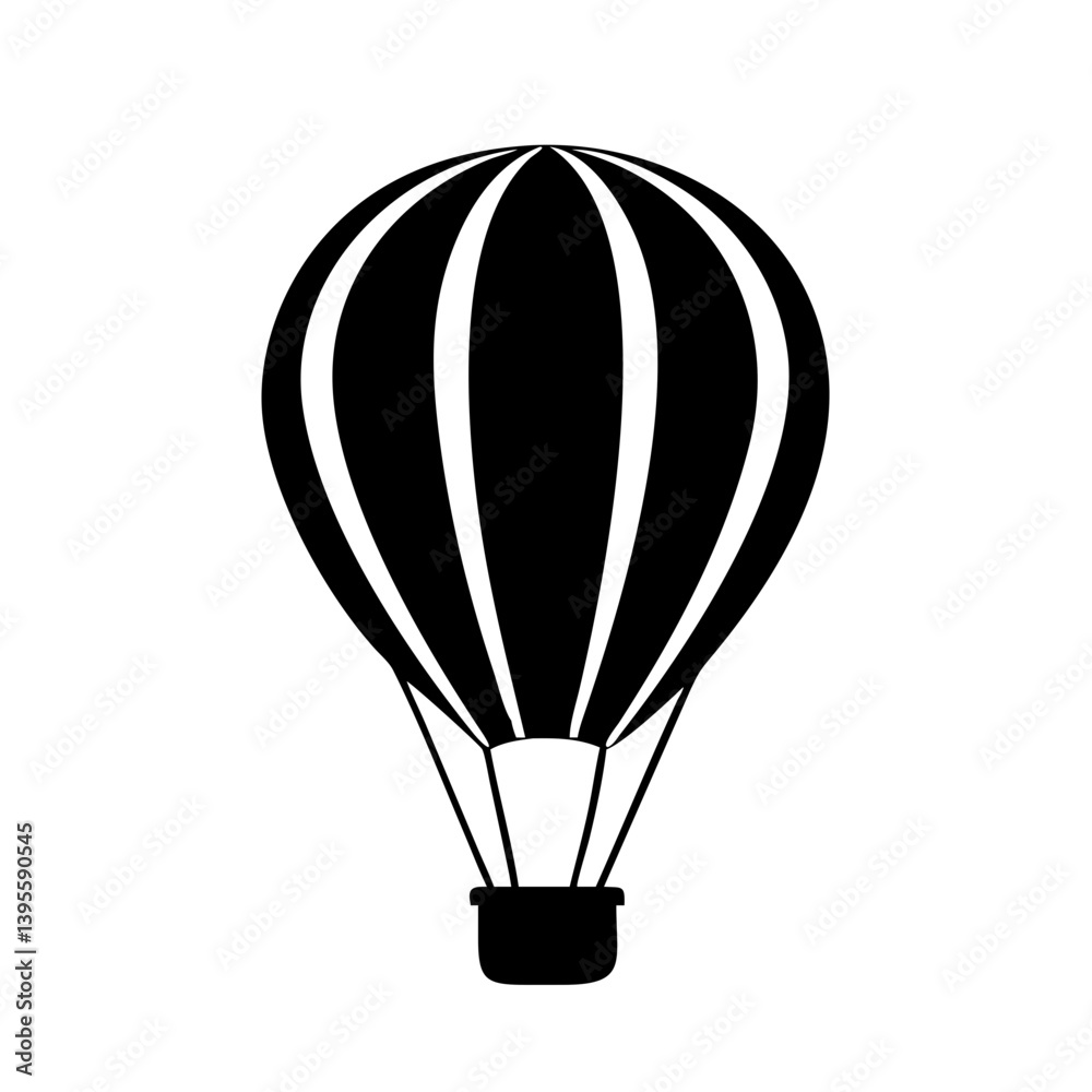 Naklejka premium hot air balloon icon, hot air balloon silhouette vector illustration-simple silhouette illustration of hot air balloon, perfect for hot air balloon logos and icons