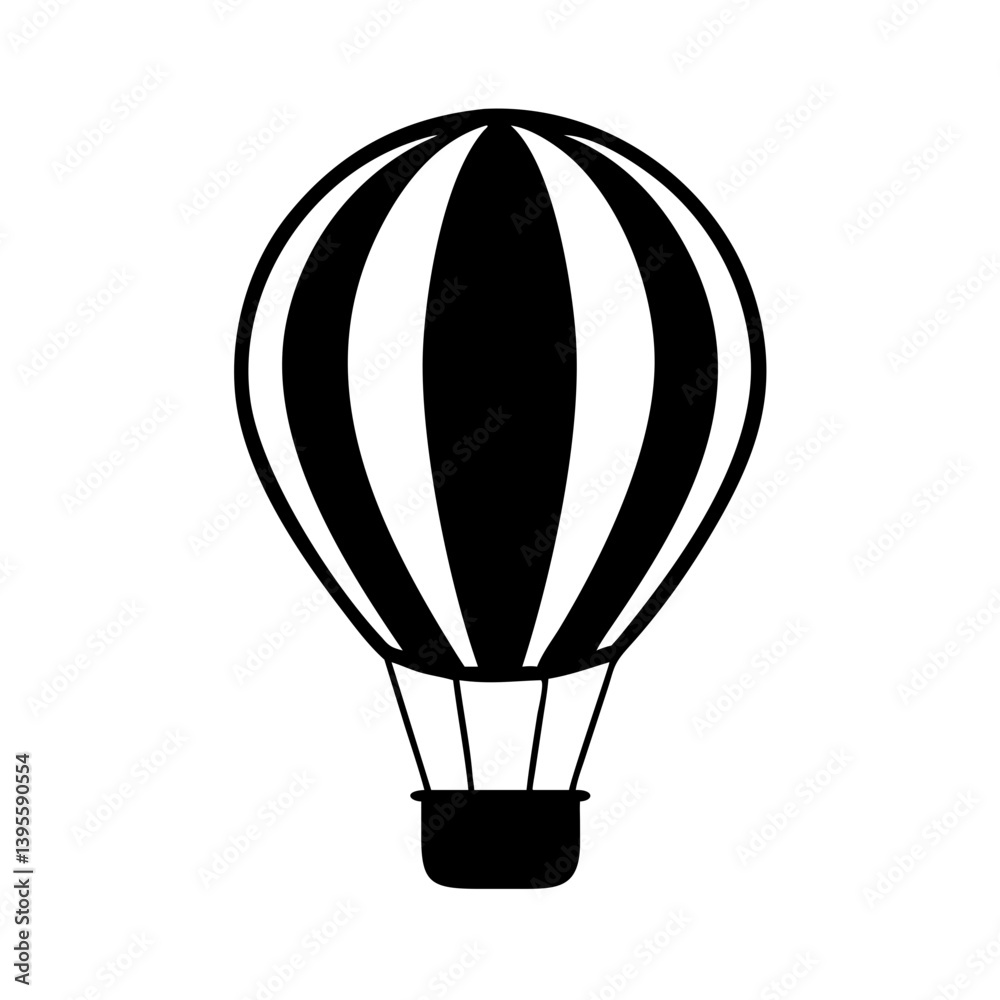 Obraz premium hot air balloon icon, hot air balloon silhouette vector illustration-simple silhouette illustration of hot air balloon, perfect for hot air balloon logos and icons