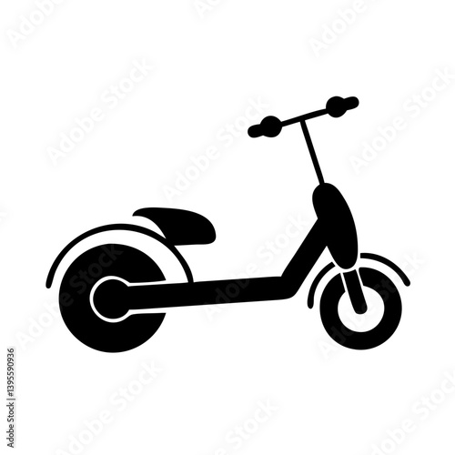 electric scooter icon, electric scooter silhouette vector illustration-simple silhouette illustration of electric scooter, perfect for electric scooter logos and icons