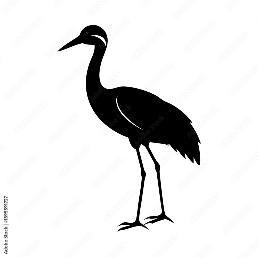 Fototapeta premium crane icon, crane silhouette vector illustration-simple silhouette illustration of crane, perfect for crane logos and icons