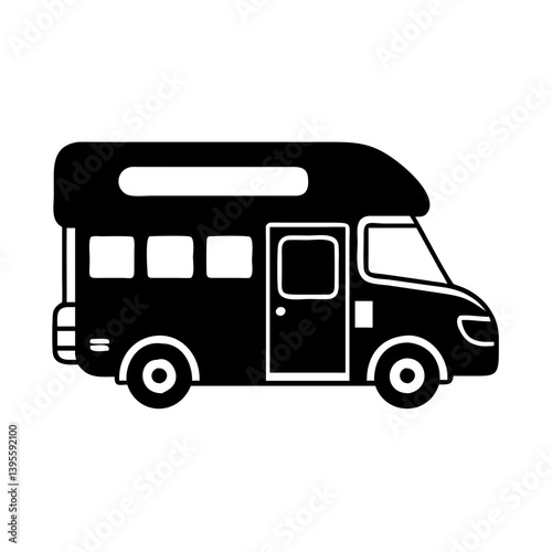 motorhome icon, motorhome silhouette vector illustration-simple silhouette illustration of motorhome, perfect for motorhome logos and icons
