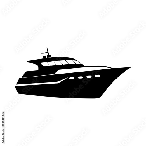 yacht icon, yacht silhouette vector illustration-simple silhouette illustration of yacht, perfect for yacht logos and icons