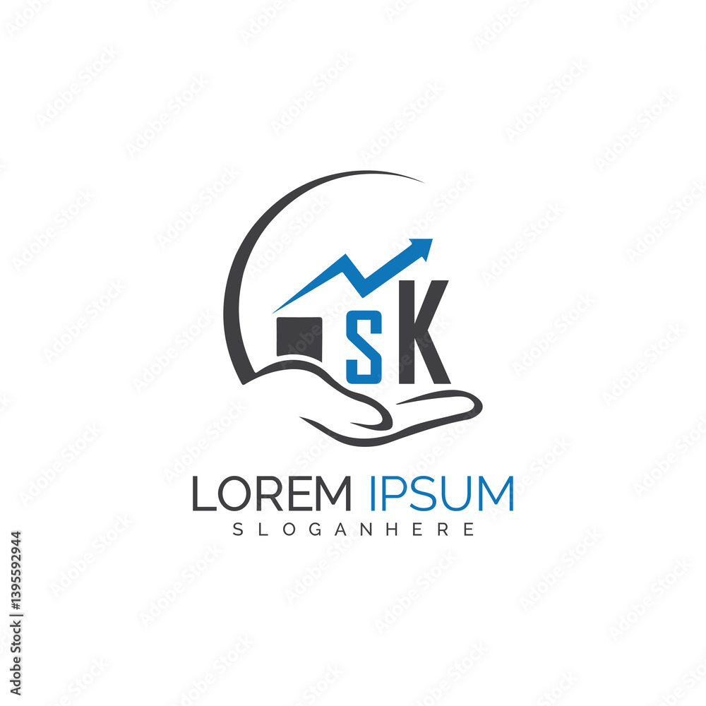 Fototapeta premium initial monogram logo With the upward progress suggested by the arrow design. 