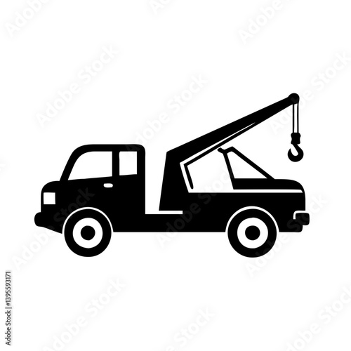 tow truck icon, tow truck silhouette vector illustration-simple silhouette illustration of tow truck, perfect for tow truck logos and icons