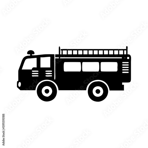 fire truck icon, fire truck silhouette vector illustration-simple silhouette illustration of fire truck, perfect for fire truck logos and icons