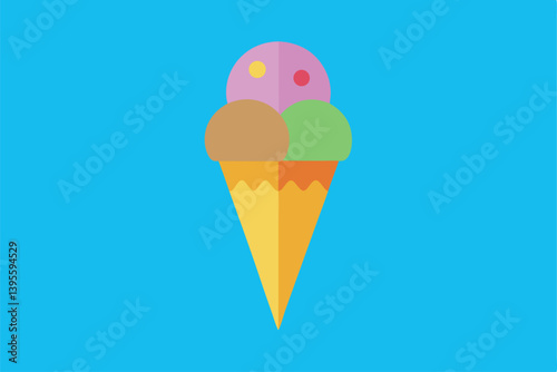 large-ice-cream-cone-with-multiple-scoops-of-col.eps
