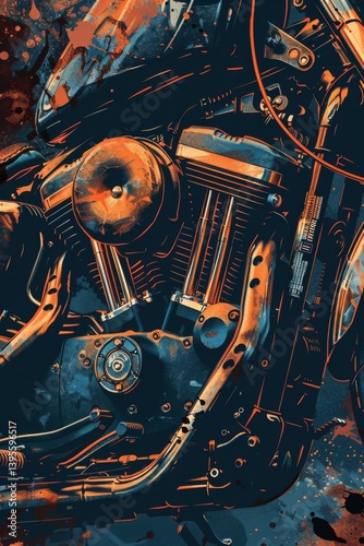 Motorcycle Detail Shots: Tires, Engines, and Riders Enjoying the Road Together