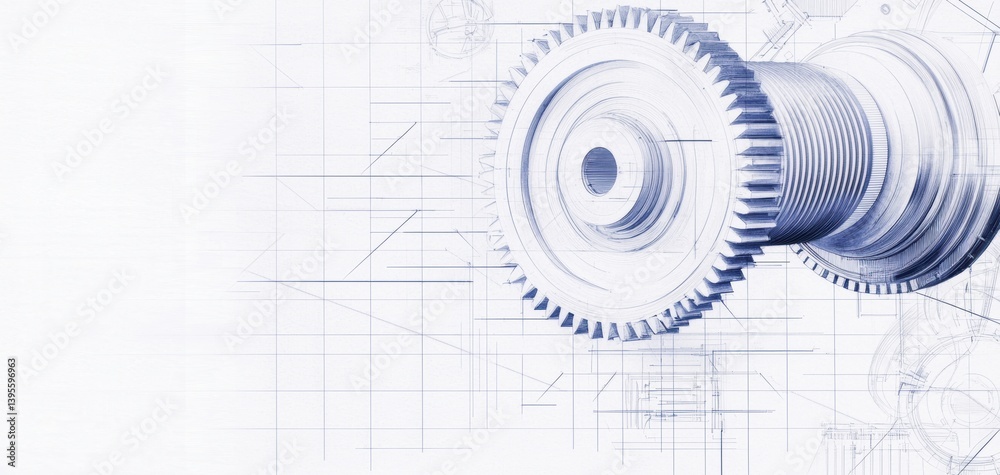 Obraz premium Mechanical factory blueprint pattern featuring precise line drawings of machinery, gears, and structural frameworks on a technical grid - art structural manufacturing